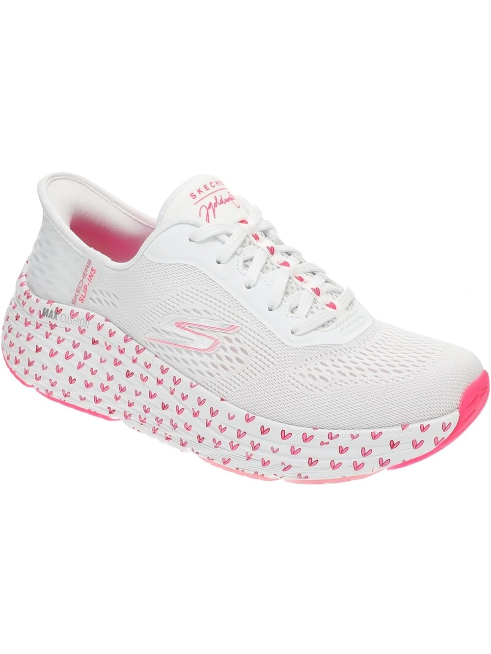 Donna x JGoldcrown Sketchers Heart Slip Ins Tennis Shoes Slip On 8.5 Max Cushion